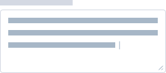 A wireframe of a text box for collecting free form responses.