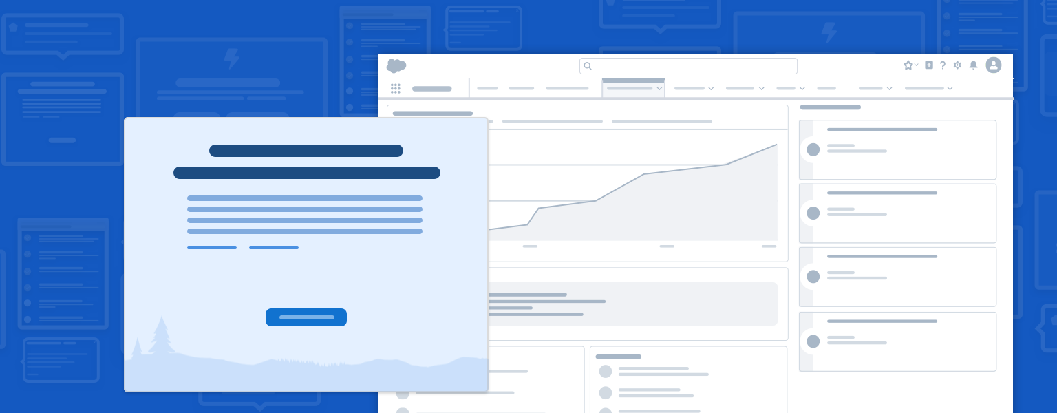 Welcome mat modal featured on application wireframe.