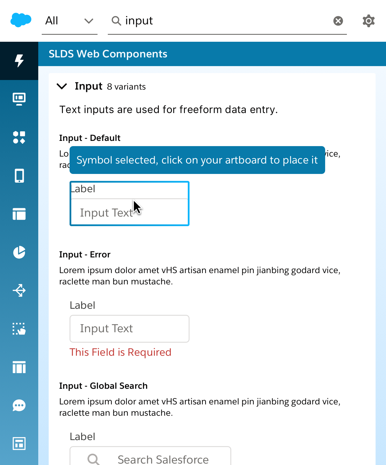 Screenshot demonstrating how to select a symbol in the sketch plugin